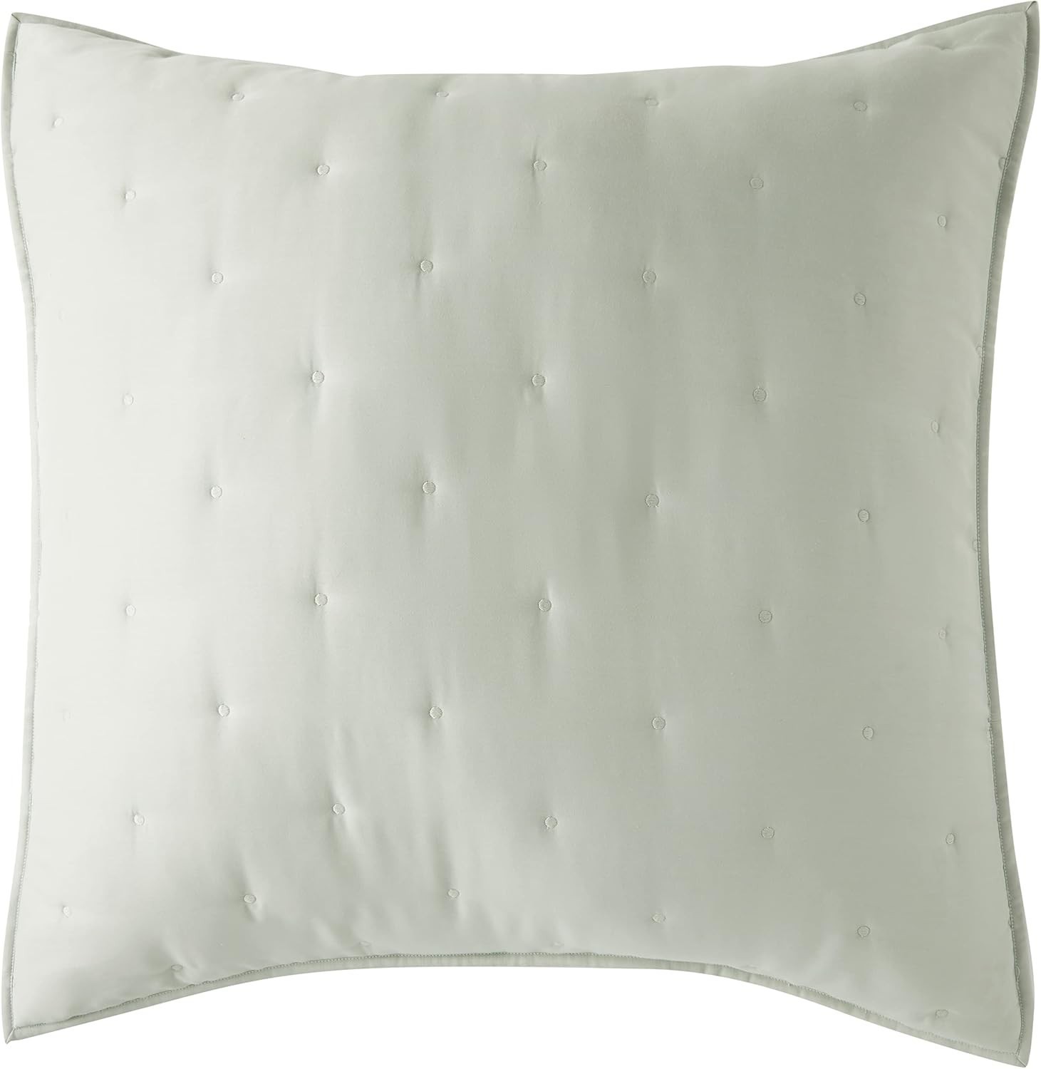 Recycled Polyester & Cotton Blend Quilted Sham Large Euro 80x80 cm Pale Sage gallery