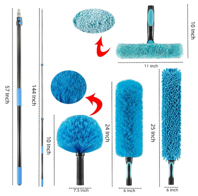 Hicavar 20FT High Ceiling Fan Duster w/ Extendable Pole Cleaning Kit gallery