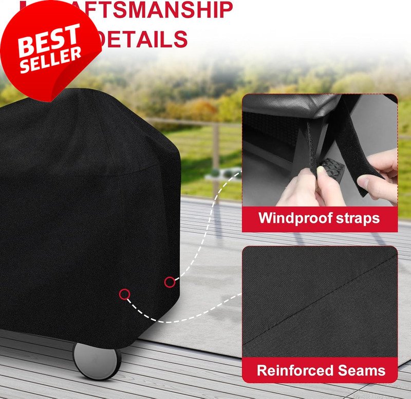 22" Grill Cover for Weber Performer Premium & Deluxe Charcoal, 600D Heavy Duty gallery