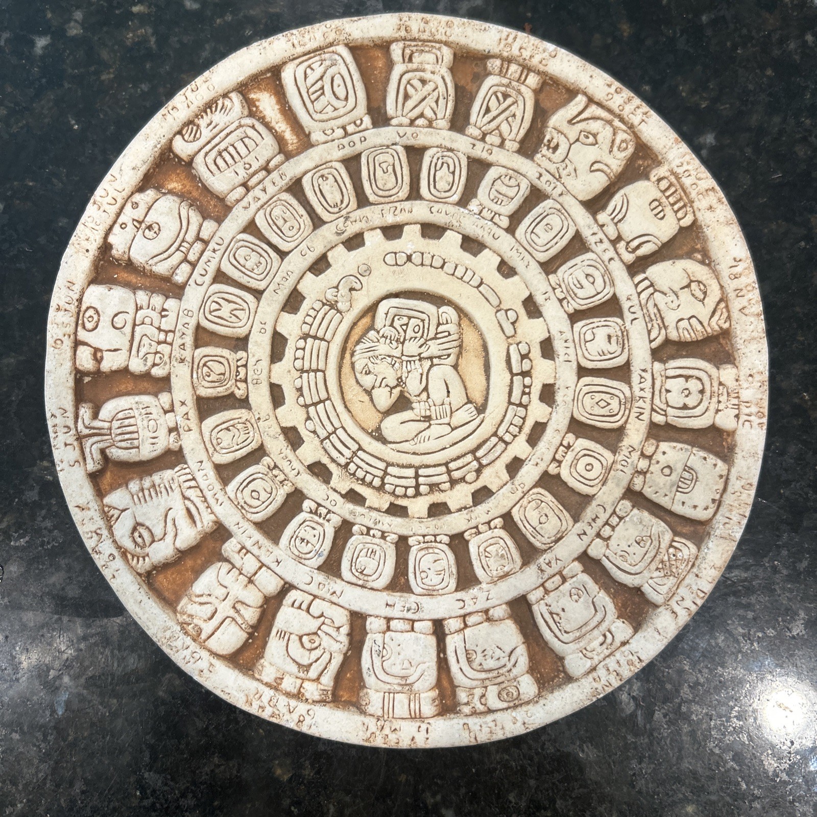 Aztec/Mayan Stone Look Sun Calendar Wall Hanging Decor Wall Plaque Decor 8-1/4” gallery