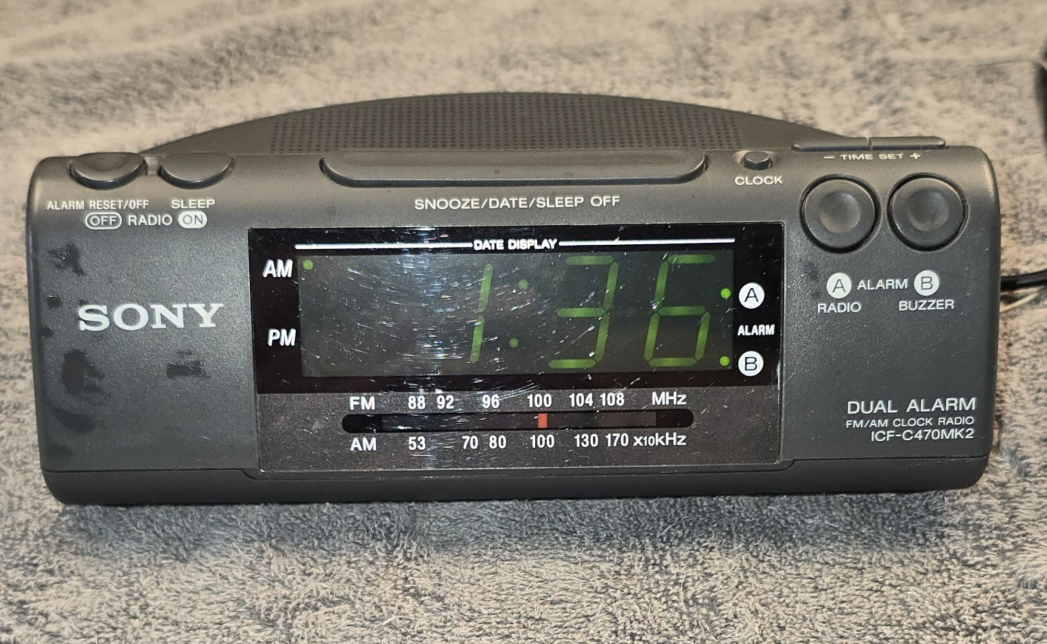 Sony Dream Machine ICF-C470MK2 Dual Alarm Clock Am/Fm Tested Works READ gallery