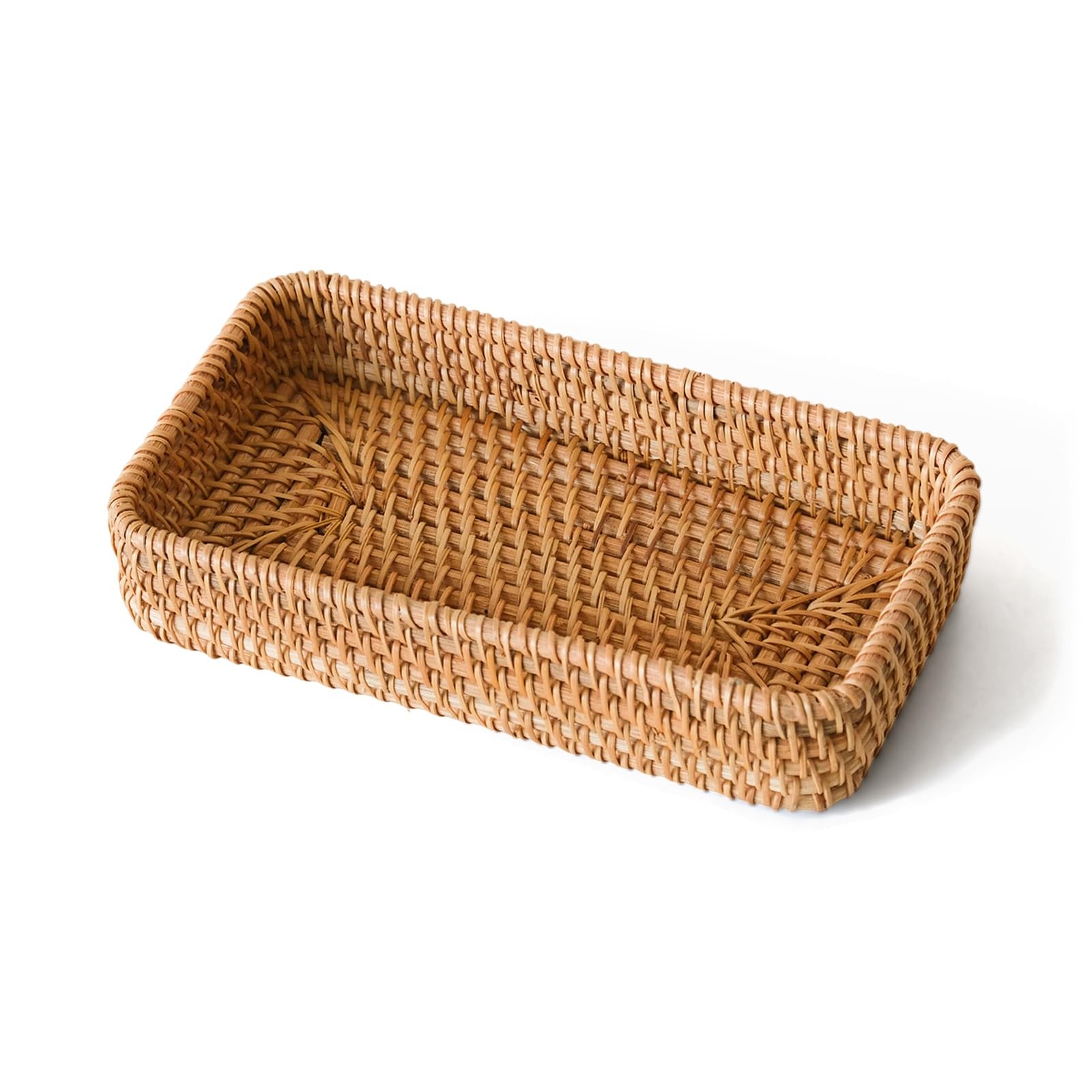 Small Rattan Serving Tray, Natural Wicker Decorative Tray Handwoven for Keys ... gallery