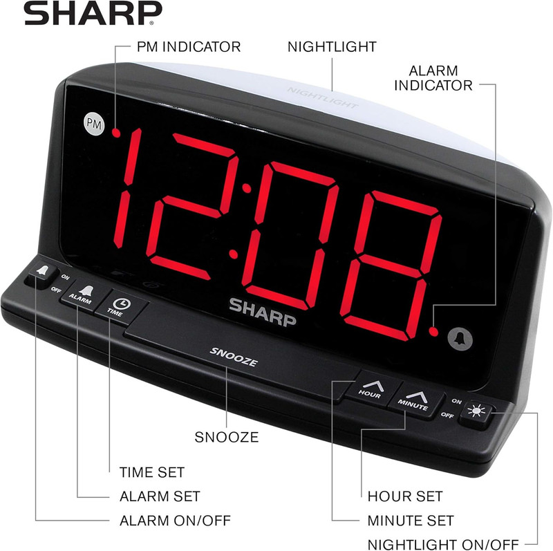 LED Digital Alarm Clock – Simple Operation - Easy to See Large Numbers, Built I gallery