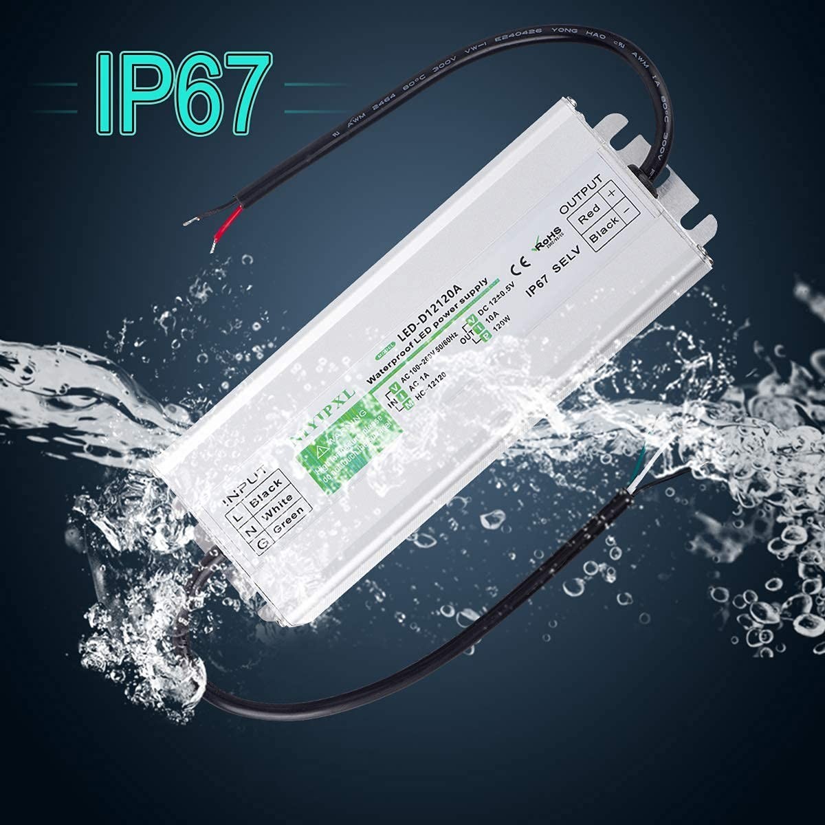 LED Driver 120 Watts Waterproof IP67 Power Supply Transformer Adapter 100V-26... gallery