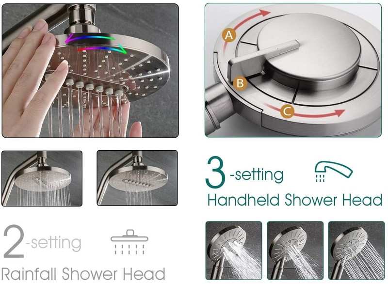 Rain shower head combo with high pressure handheld Shower head, BSB2700-02 gallery