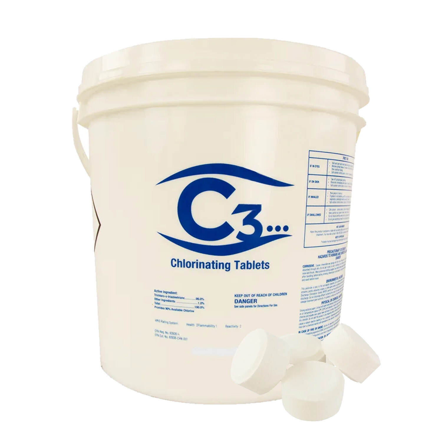 C3 Stabilized 3" Trichloro Chlorine Swimming Pool Tablets (Choose Size) gallery