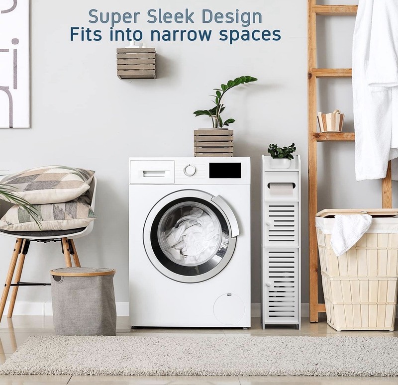 Small Bathroom Storage Cabinet for Small Spaces with Clear Knobs - A0275 gallery