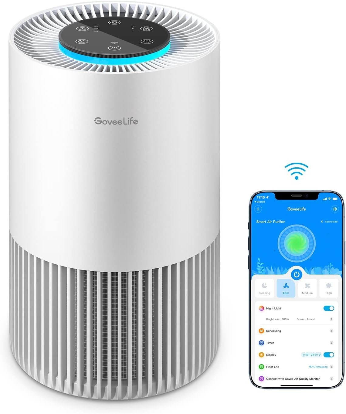 Govee Life Smart Air Purifiers for Bedroom, HEPA Portable Filter Cleaner WIFI gallery