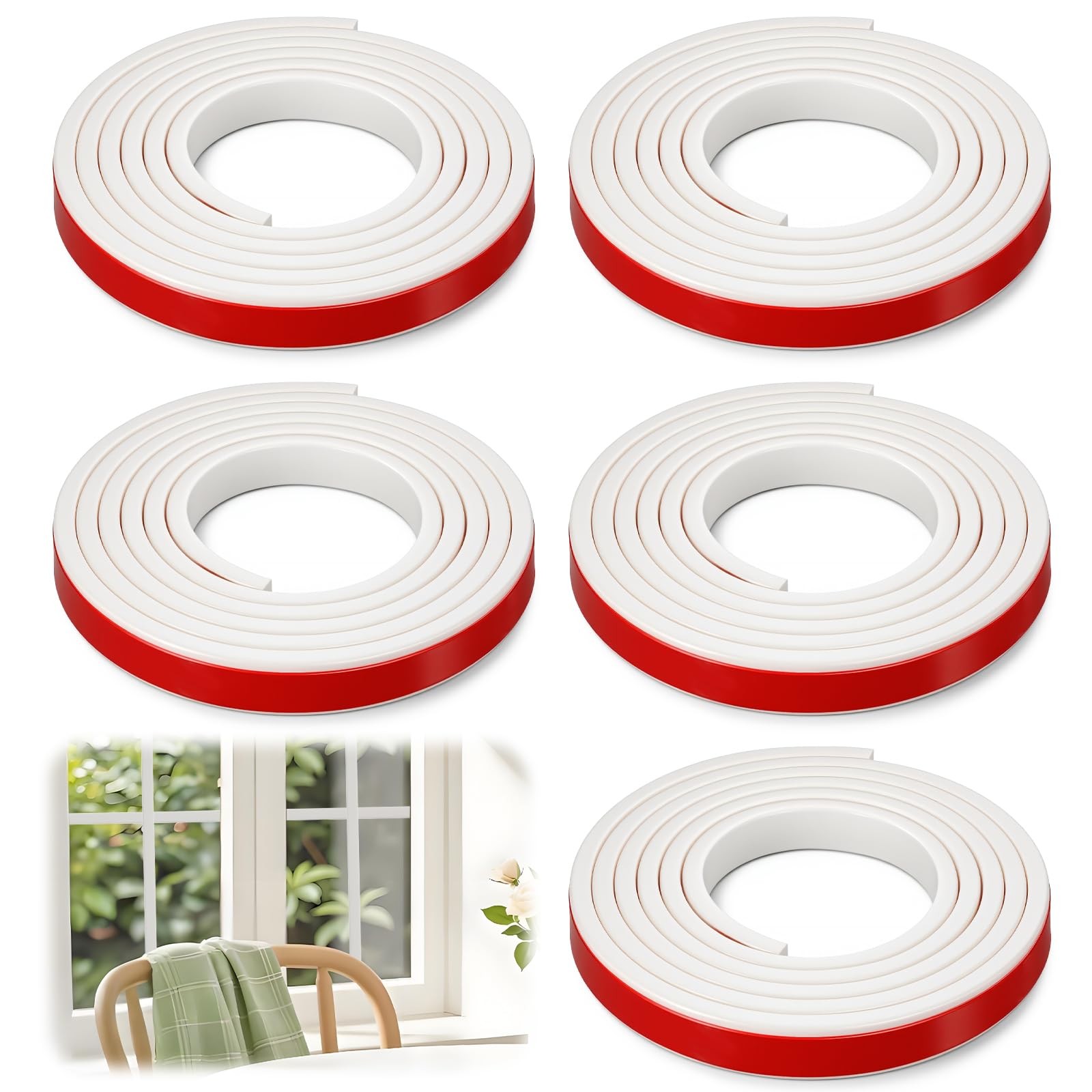 Oqqlin 5 Pcs Total 32.8 Feet Window Grille Inserts Grid Kit, White Peel gallery