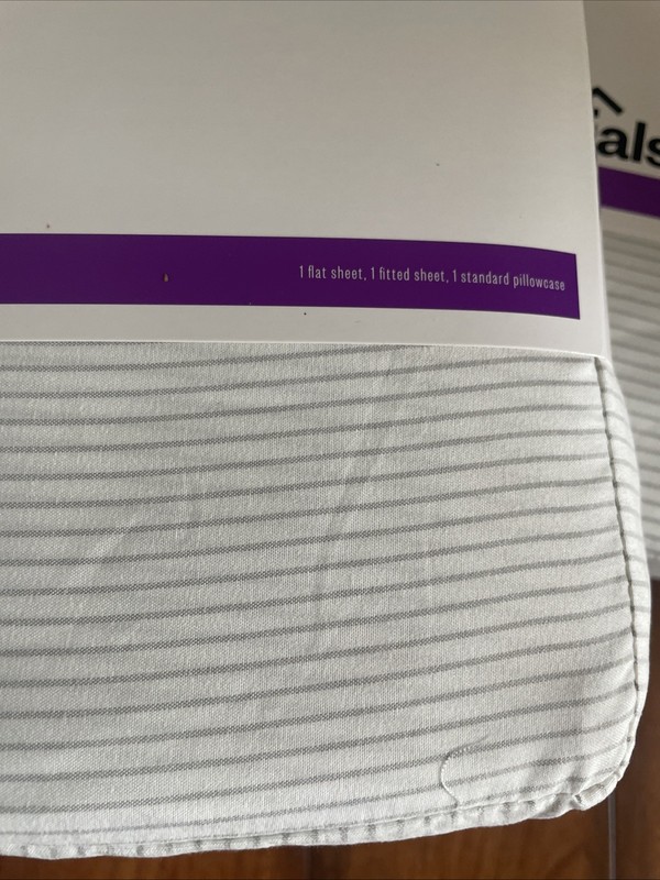 Room Essentials Twin/Twin XL Sheets 3-Pc Set Microfiber White/gary Lots Of 3 gallery