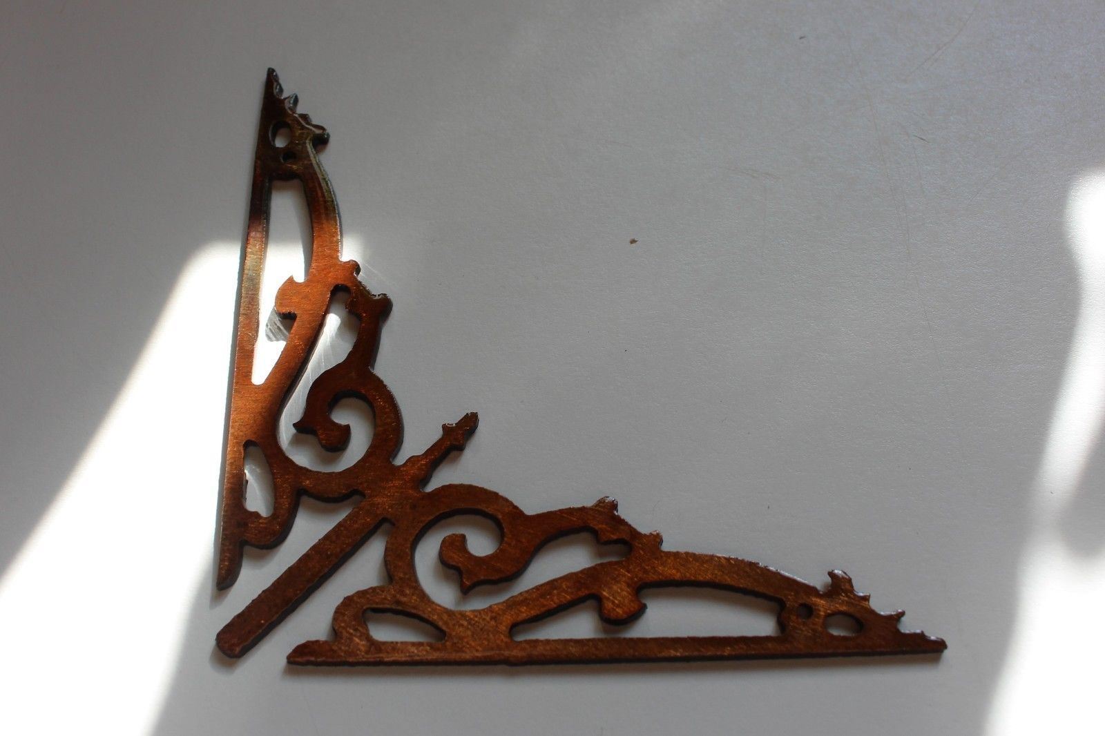 Scroll Corners (V Shaped) - Metal Wall Art - Copper 3" gallery