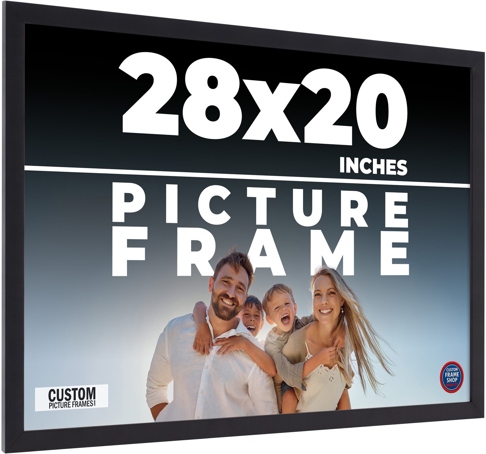 28x20 Frame Black Real Wood Picture Frame Width 0.75 inches | Interior Frame Dep gallery