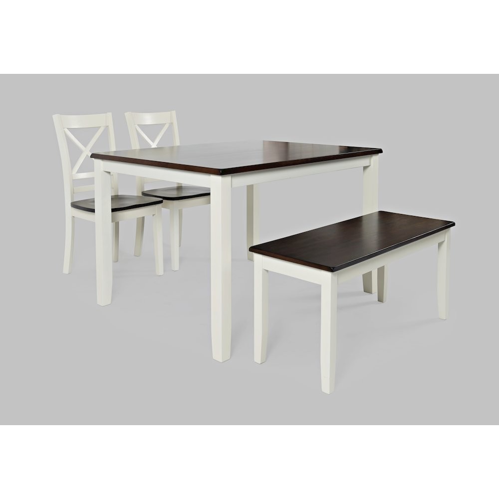 Asbury Park Solid Wood Farmhouse Four Piece Dining Set with Bench gallery