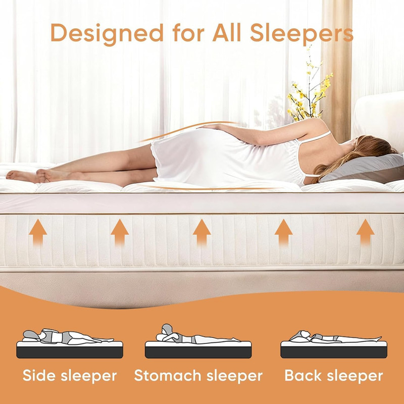 3" Memory Foam Mattress Topper Queen, Breathable & Skin-Friendly for Back Pain R gallery