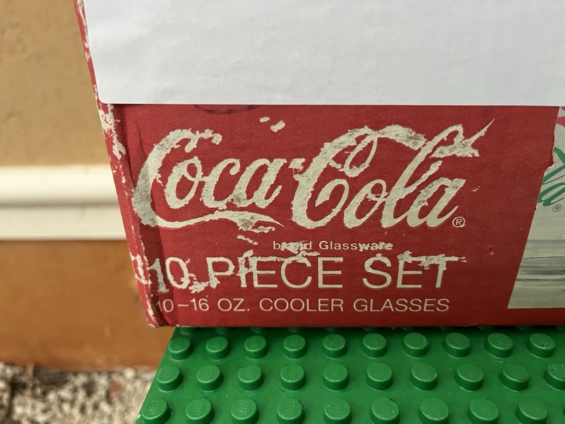 10 Vintage Coca Cola Glasses Multicolor Logo 16 oz Tall Drinking Tumbler New gallery