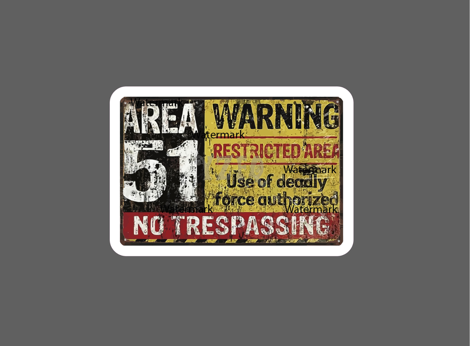 Area 51 Sticker Danger Warning Retro NEW - Buy Any 4 For $1.75 EACH Storewide! gallery