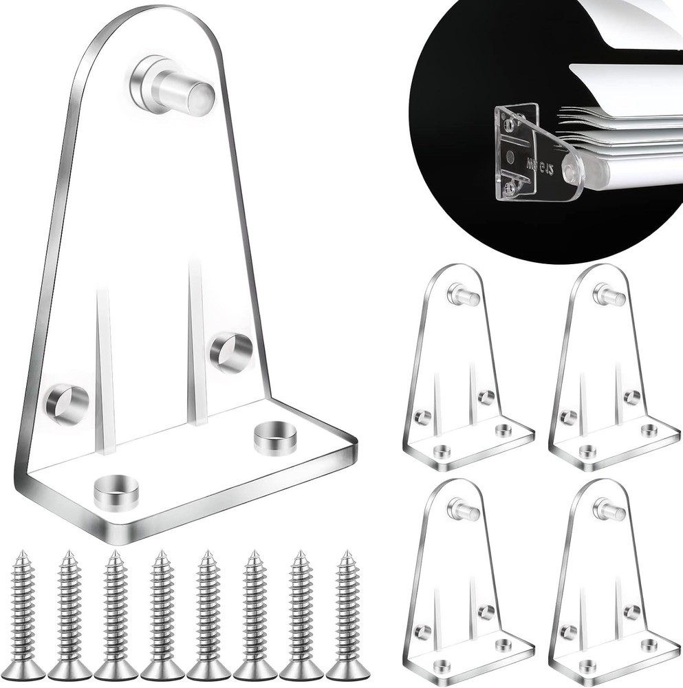 4 Clear Plastic Blinds Bottom Brackets with 8 Screws - Perfect for Installation