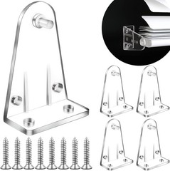 4 Clear Plastic Blinds Bottom Brackets with 8 Screws – Perfect for Installation