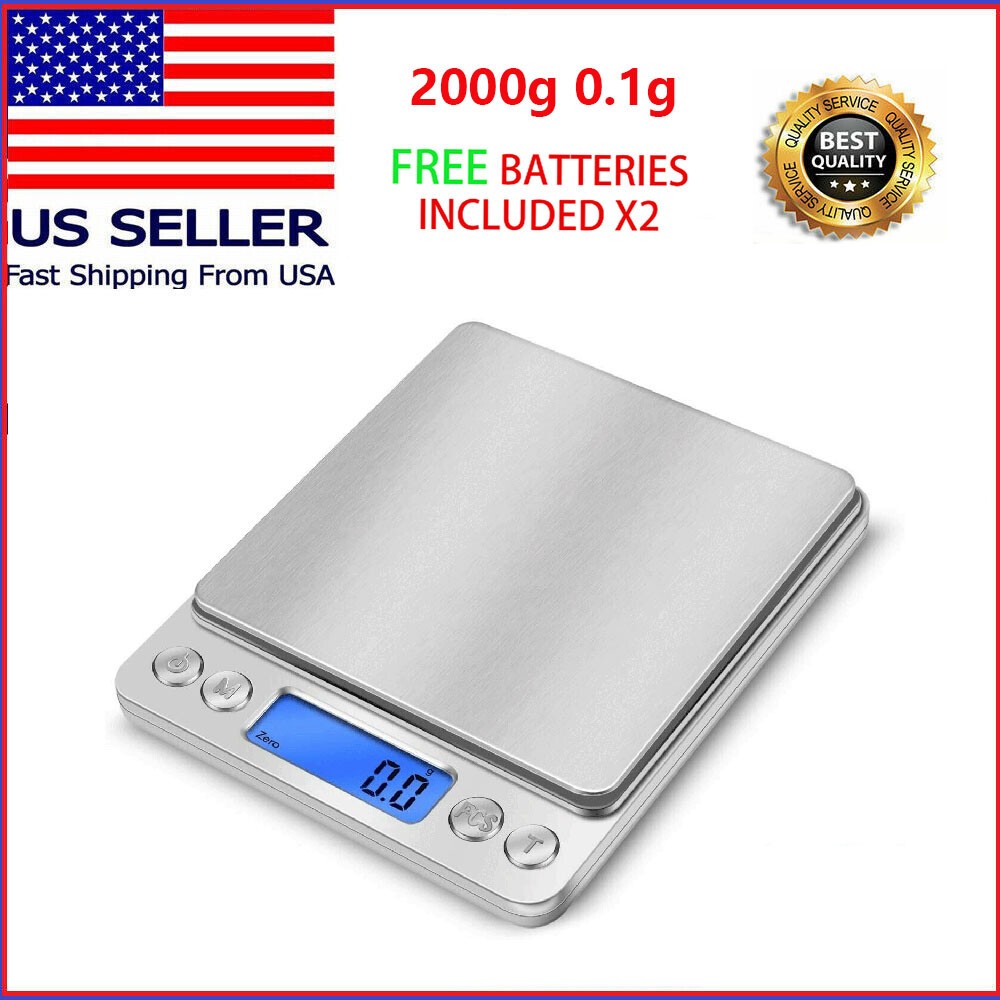 Digital Weight Scale Kitchen Jewelry Gold Grain Food MiniSize Gram 2000g x 0.1g gallery