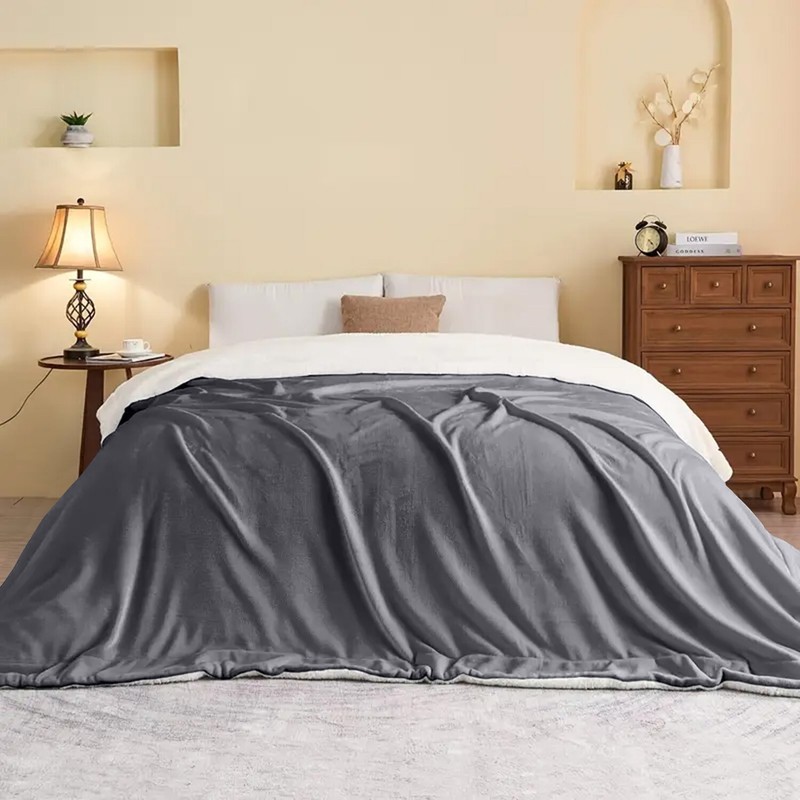 Sherpa Blankets Bed Sofa Couch Blankets Throws Light Weight Warm Twin Queen Size gallery