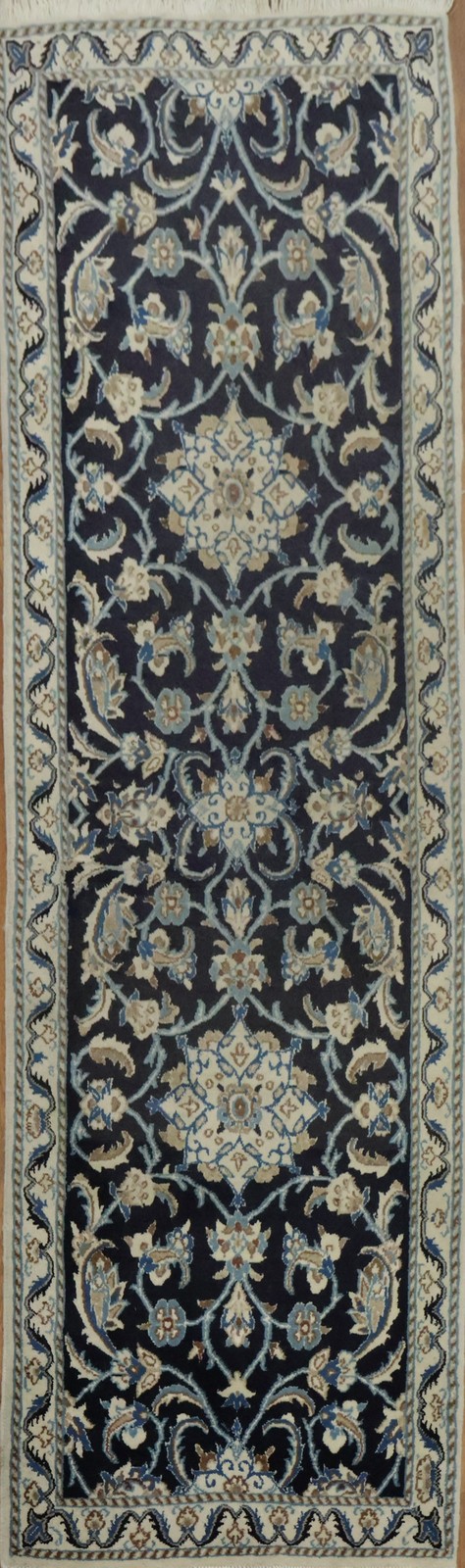 Navy Blue 6 ft Narrow Runner Rug Perfect for Hallways 2x6 Handmade Wool Carpet gallery