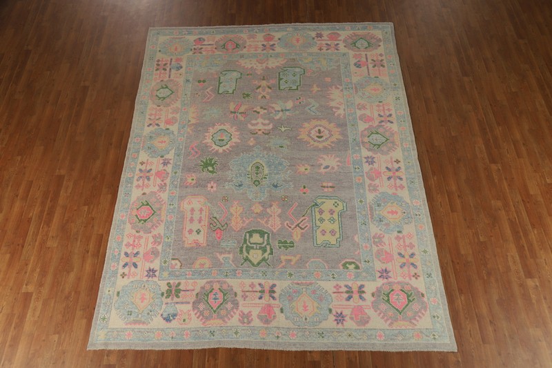 Vegetable Dye Handmade Oushak Turkish Living Room Area Rug Wool Carpet 8x11 ft gallery