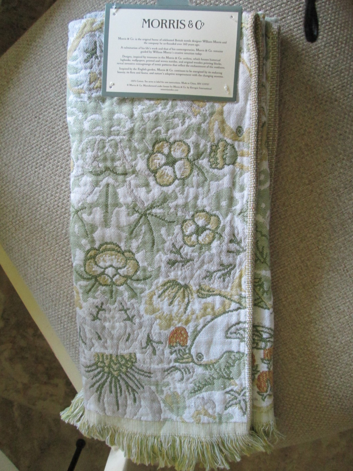 NWT William Morris & Co SET OF 2 STRAWBERRY THIEF KITCHEN TOWELS 100% COTTON gallery