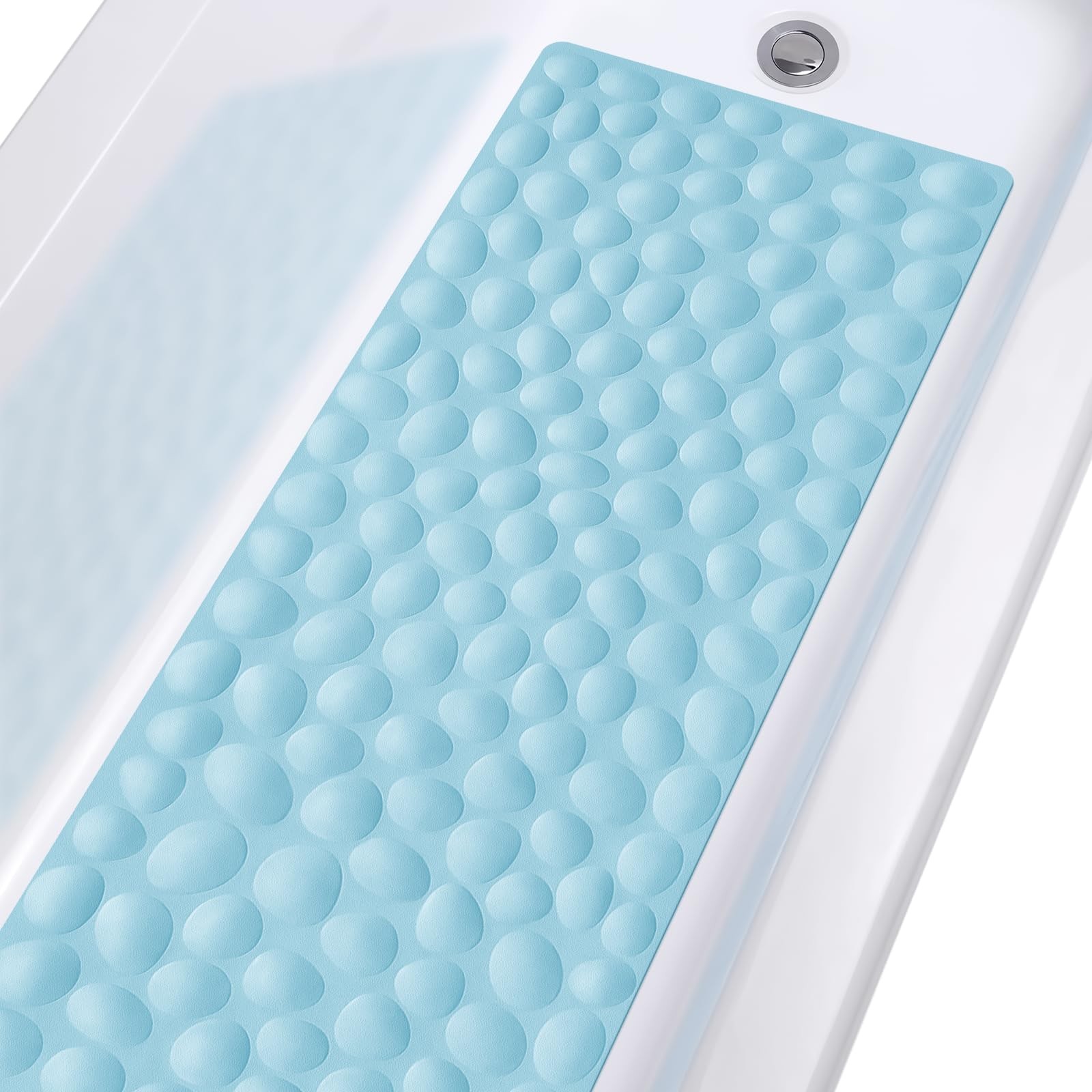 Non-Slip Bathtub Mat OTHWAY Soft Rubber 40" x 16" (Rectangular), Lake Blue gallery