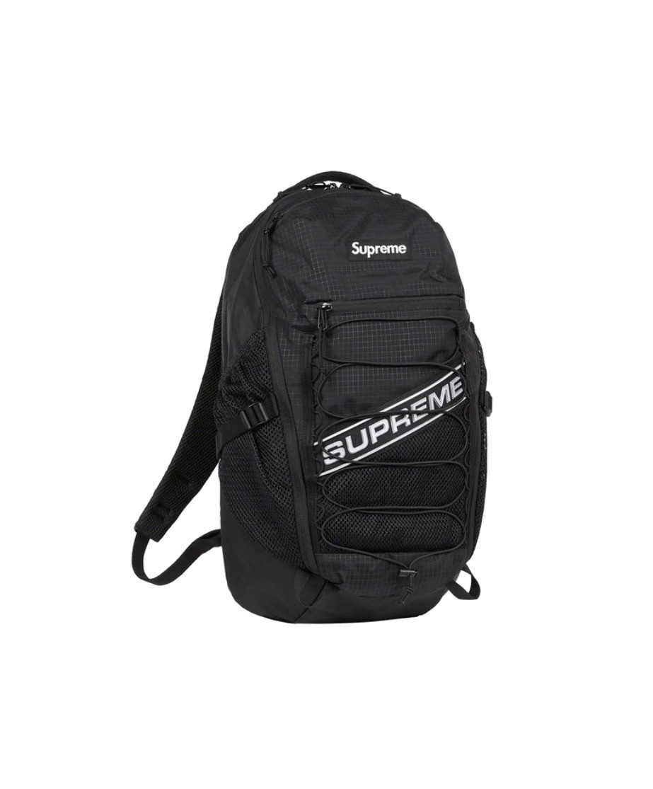 Box logo Black Nylon Hiking Backpack Adjustable Padded Straps   2
