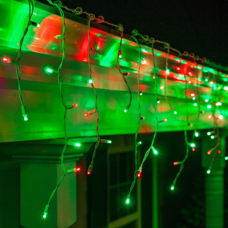 70 LED Christmas Icicle Lights White Wire 7' Outdoor Holiday Hanging Lights gallery
