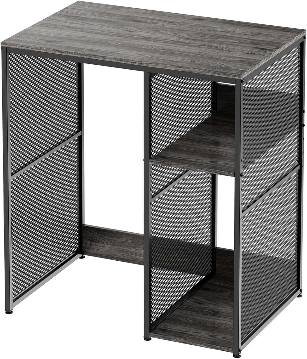 3-Tier Coffee Bar Cabinet with Mini Fridge Space, Heavy-Duty Rustic Grey Micr... gallery