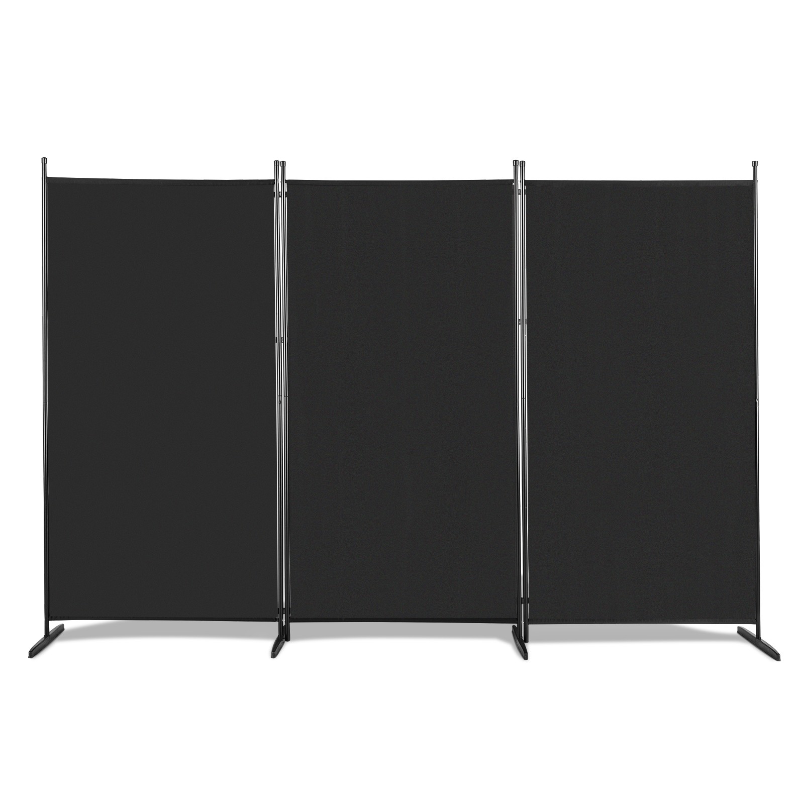 Polyester Fabric Plastic Foot Carbon Steel Frame Foldable Screen Black gallery