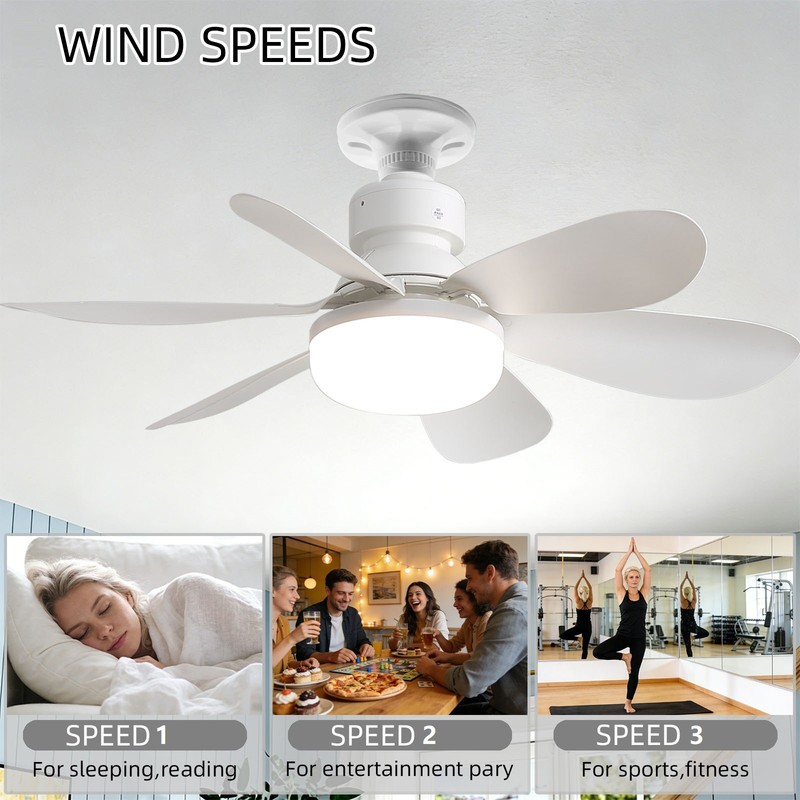 2-in-1 Socket Fan Light with Remote Screw in DC Ceiling Fans LED Light Bulb Fan gallery
