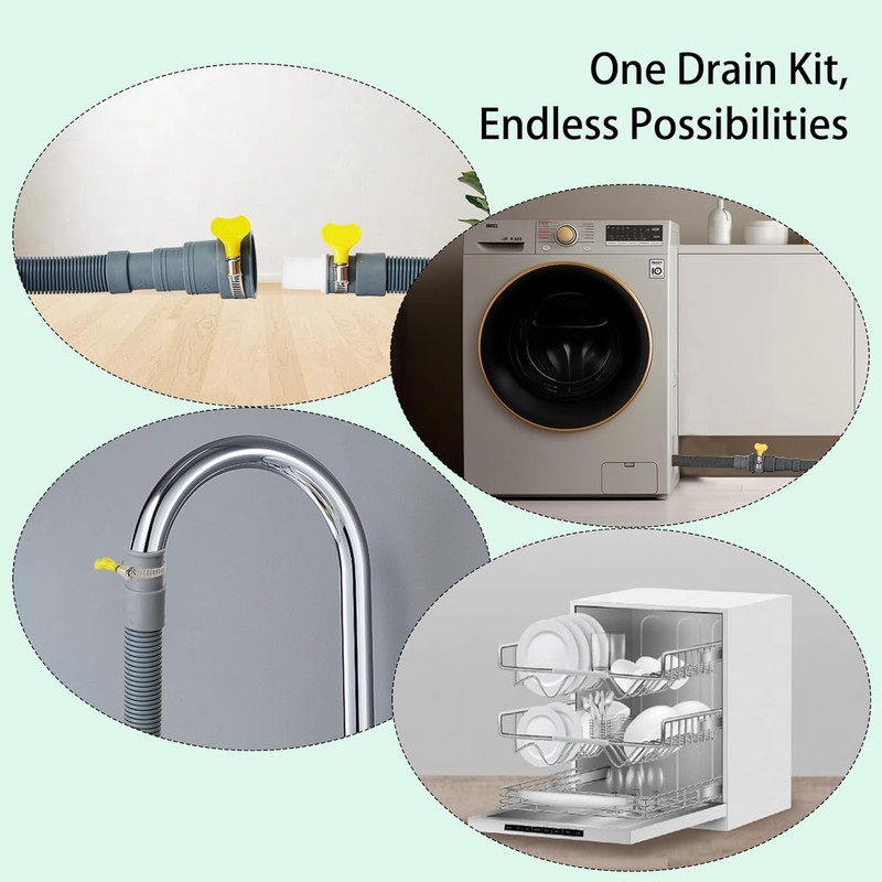 Universal Washing Machine Drain Hose Extension Portable Washer 6.5FT gallery