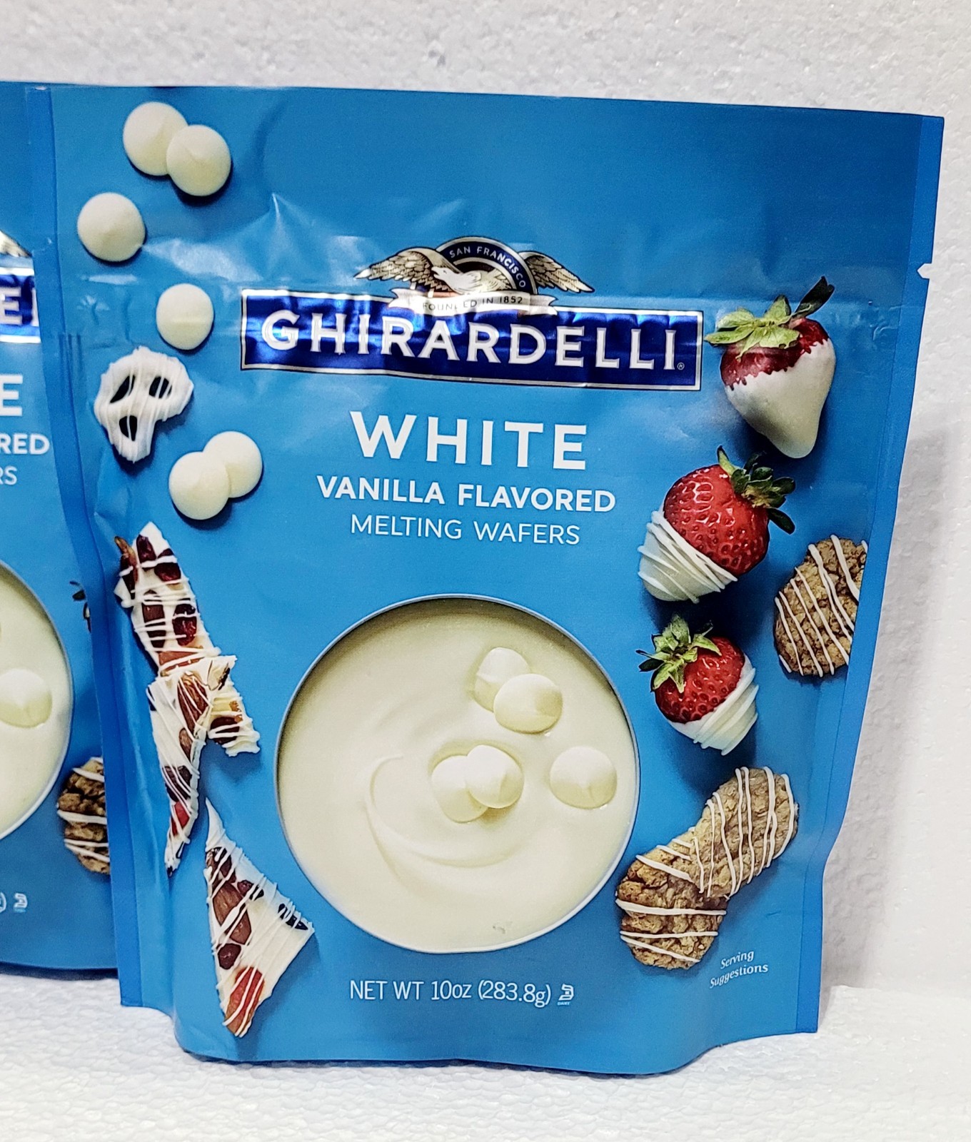 2 GHIRARDELLI WHITE BAKING Vanilla Melting Wafers 10 oz Bags gallery