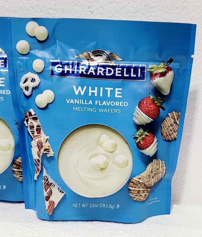 2 GHIRARDELLI WHITE BAKING Vanilla Melting Wafers 10 oz Bags gallery