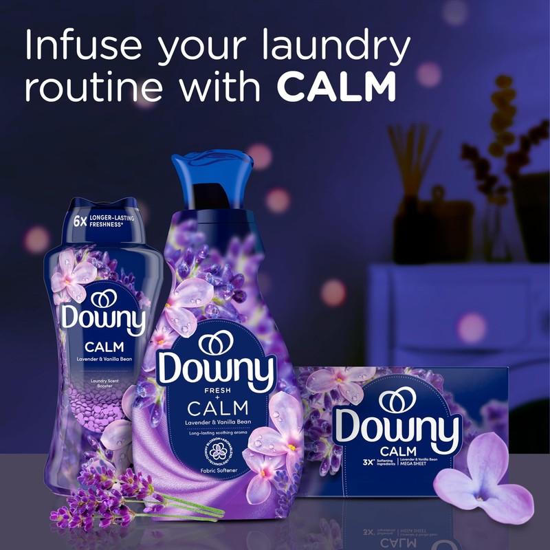 Downy Infusions CALM Liquid Fabric Softener, 56 Fl Oz (Pack of 2), White gallery