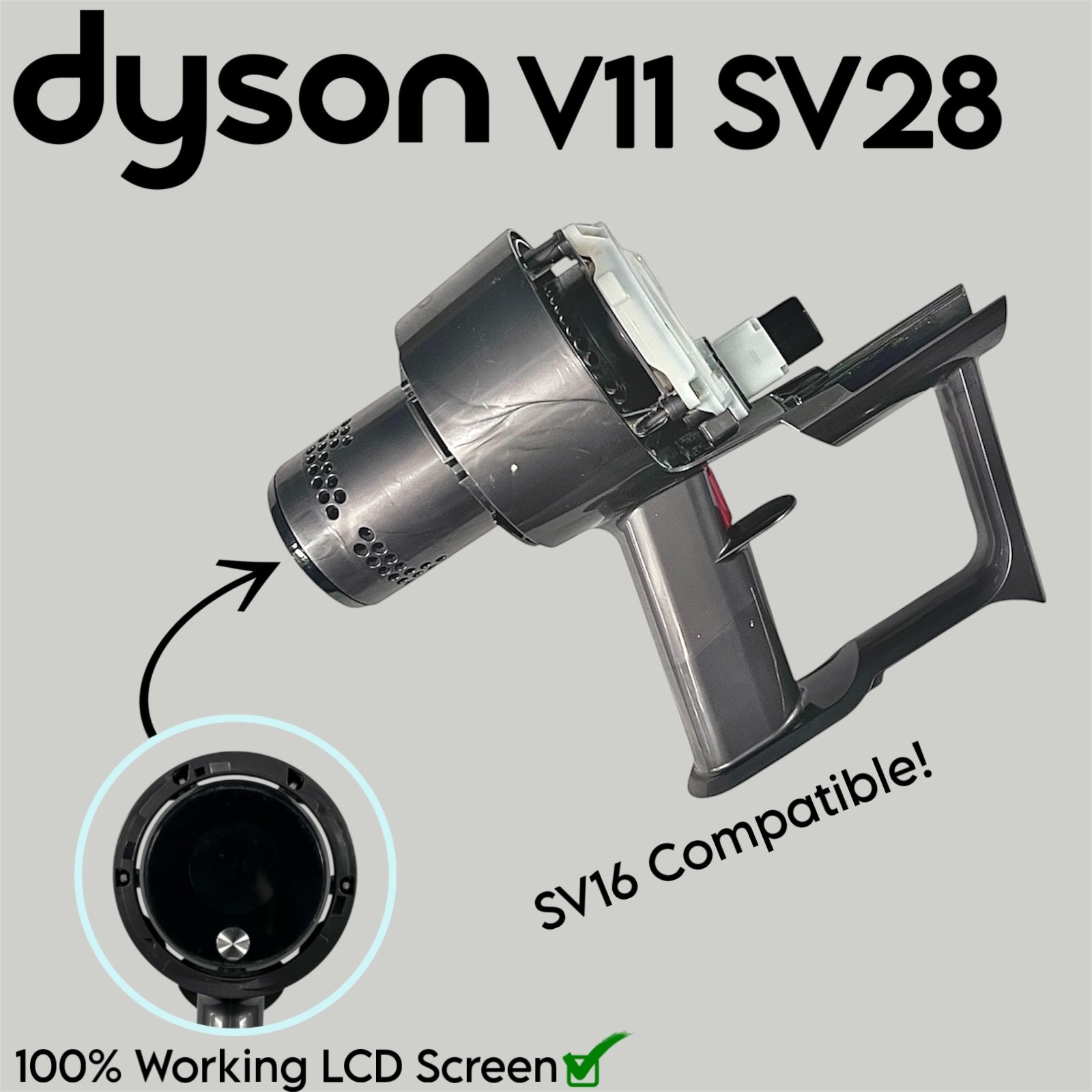 Authentic OEM Dyson V11 SV28 Main Motor Body Assembly Handle Click-In Type Part gallery