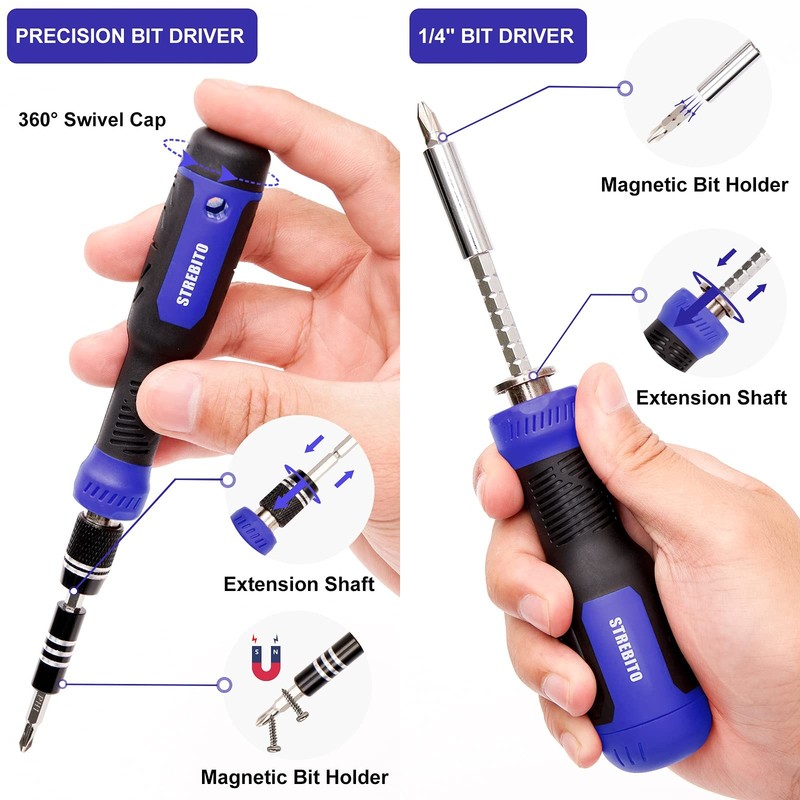 STREBITO Precision Screwdriver Set 191-Piece Multi-Bit 191-Piece, Blue gallery