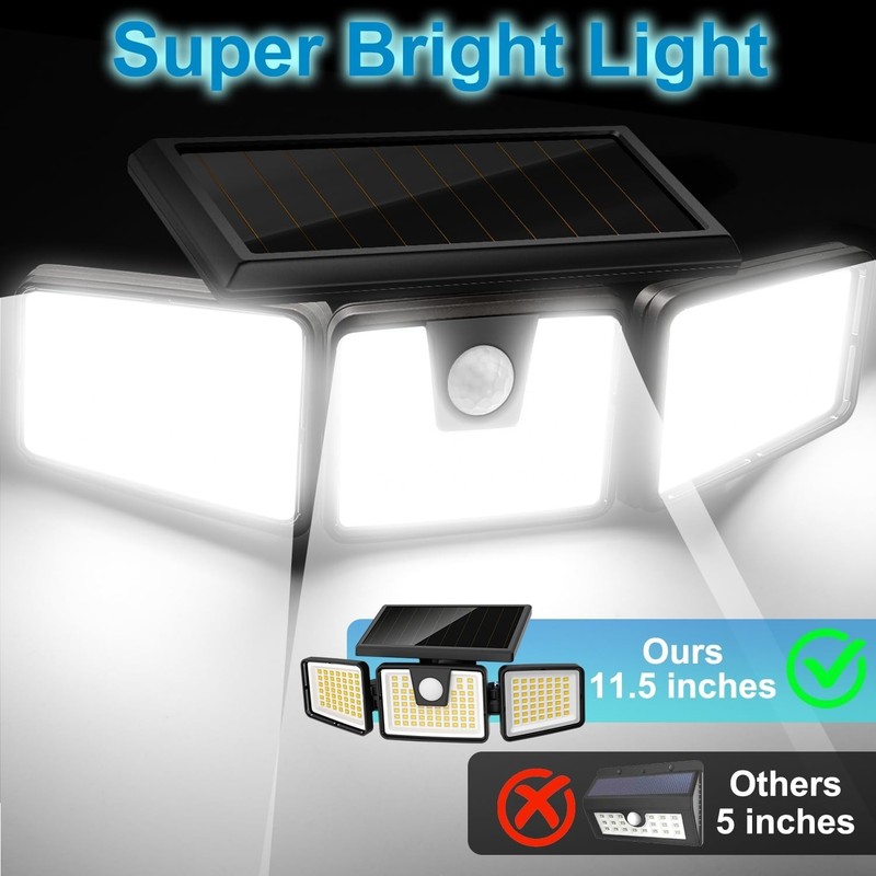 High Brightness Solar LED Security Lights - Waterproof Motion Sensor, 800 Lumens gallery