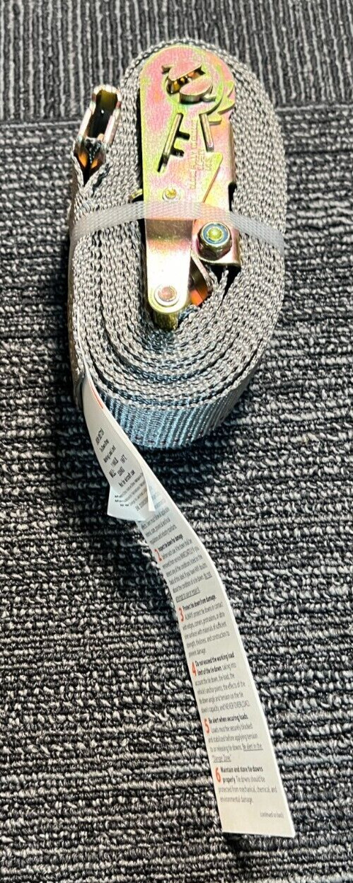 (QTY 5) Grainger Tie Down Strap 55ET72A Ratchet 2" Width 1,166 lb 16ft 55ET72 gallery
