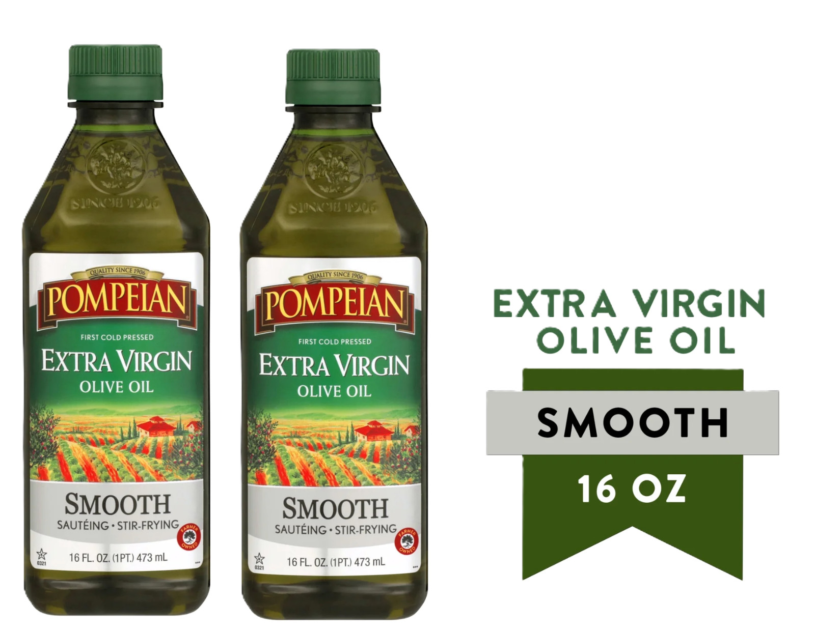 (2 Pack) Pompeian Smooth Extra Virgin Olive Oil - 16 fl oz gallery