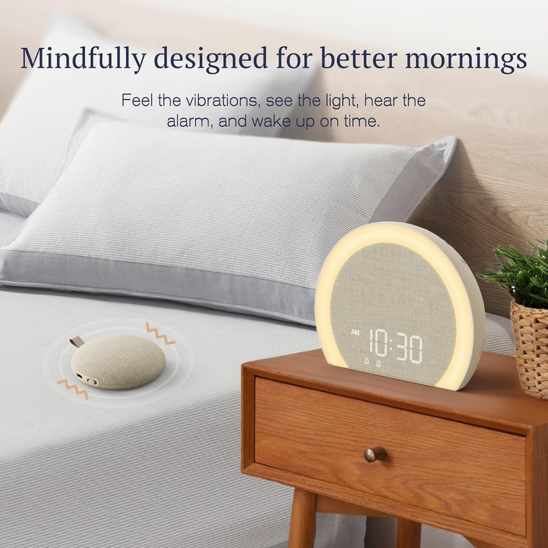 Extra Loud Alarm Clock with Wireless Bed Shaker, Vibrating Dual Alarm with Li... gallery