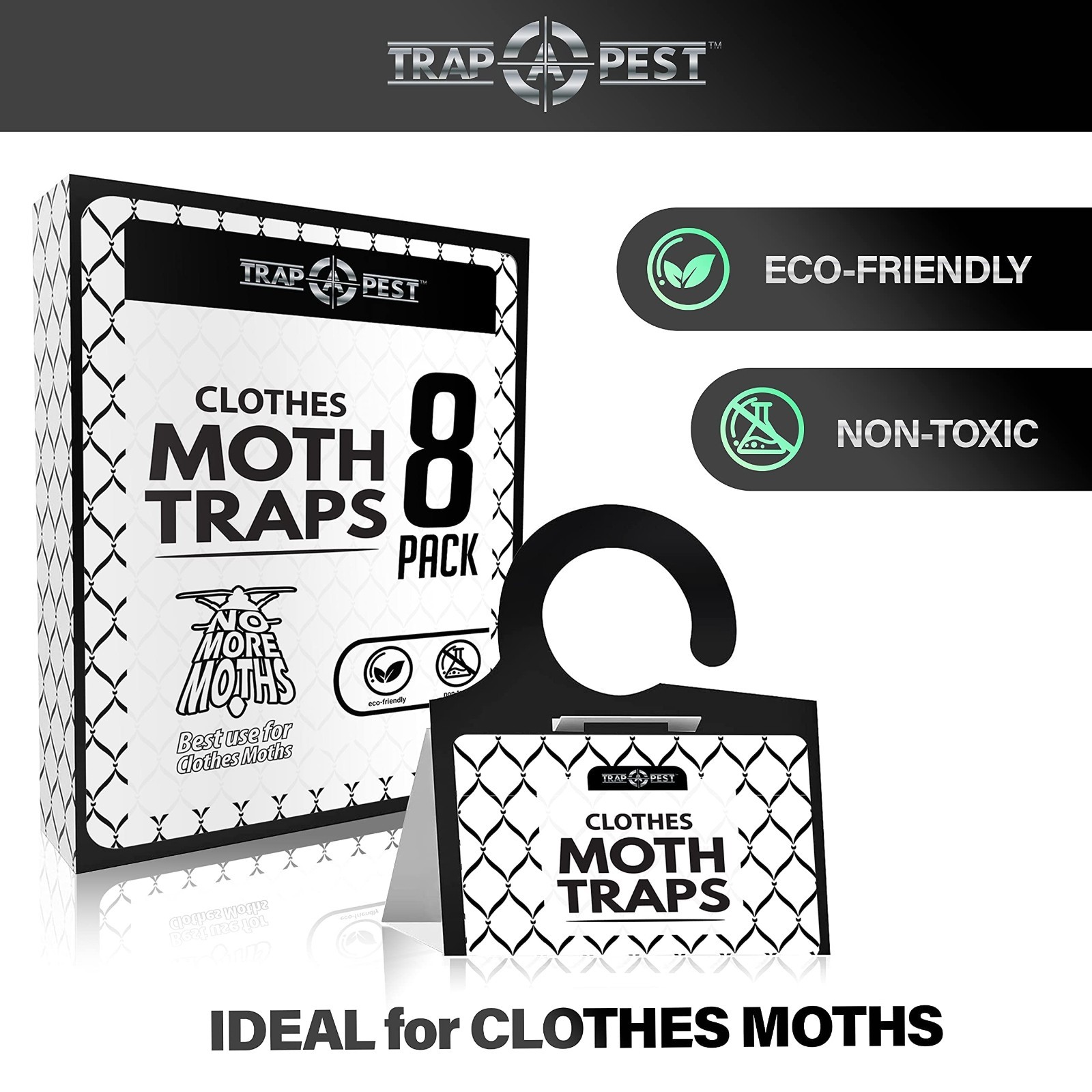 Clothing Moth Traps - 8 Pack - Non Toxic Moth Traps for Clothes with Pheromone A gallery