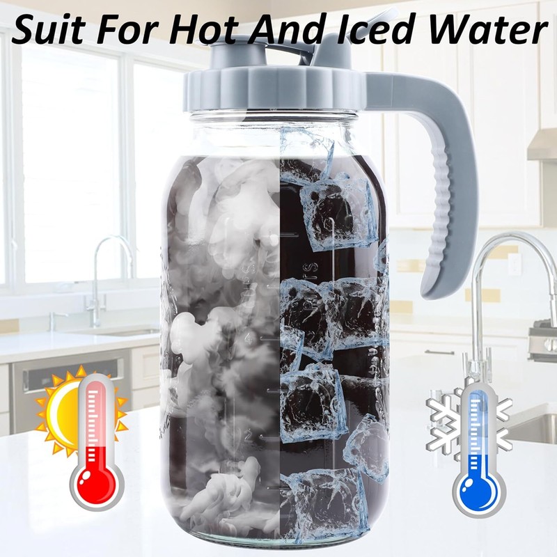 Cold Brew Coffee Maker 64 OZ 2 Pack Mason Jar Cold Brew Pitcher With Infuser gallery