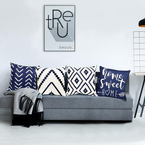 Decorative Throw Pillow Covers 18x18 Inch Pillow Covers for 18"L x 18"W Blue gallery