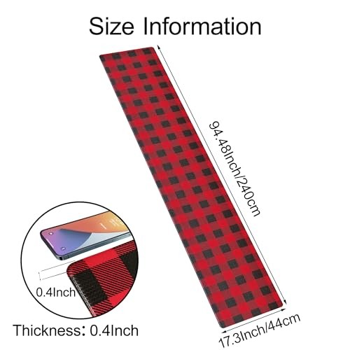Long Kitchen Runner Rug Anti-Fatigue Floor Mat 17.3x94 Inches Black Red gallery