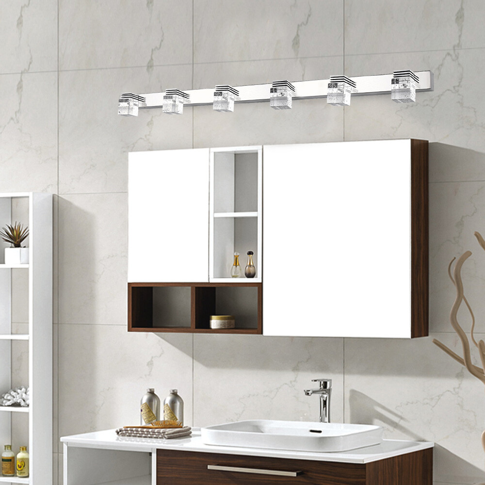 Modern 6 Heads Bathroom Vanity LED Crystal Mirror Light Front Wall Lamp Fixture gallery