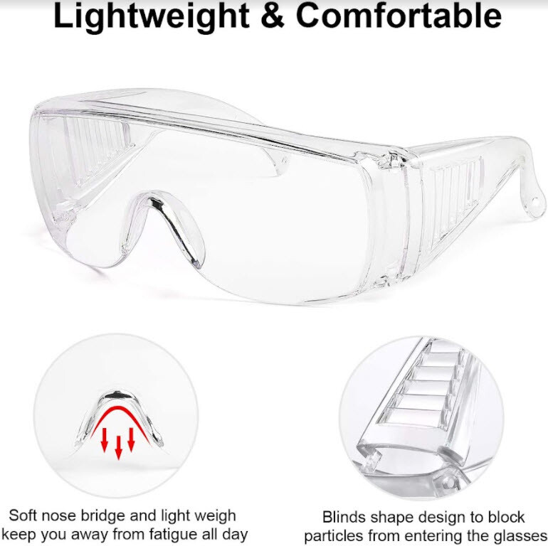 Clear Safety Goggles (3 PK): Multifunctional Goggles | Lightweight | Shock Proof gallery