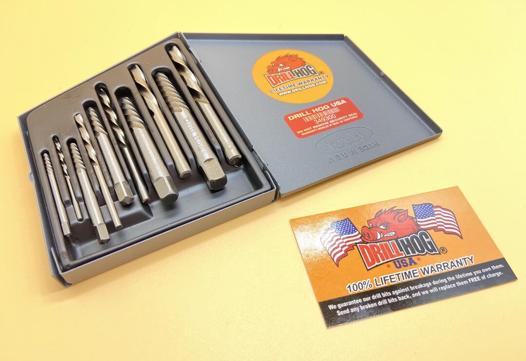10 Pc Left Hand Drill Bits Handed Screw Extractor Lifetime Warranty Drill Hog® gallery
